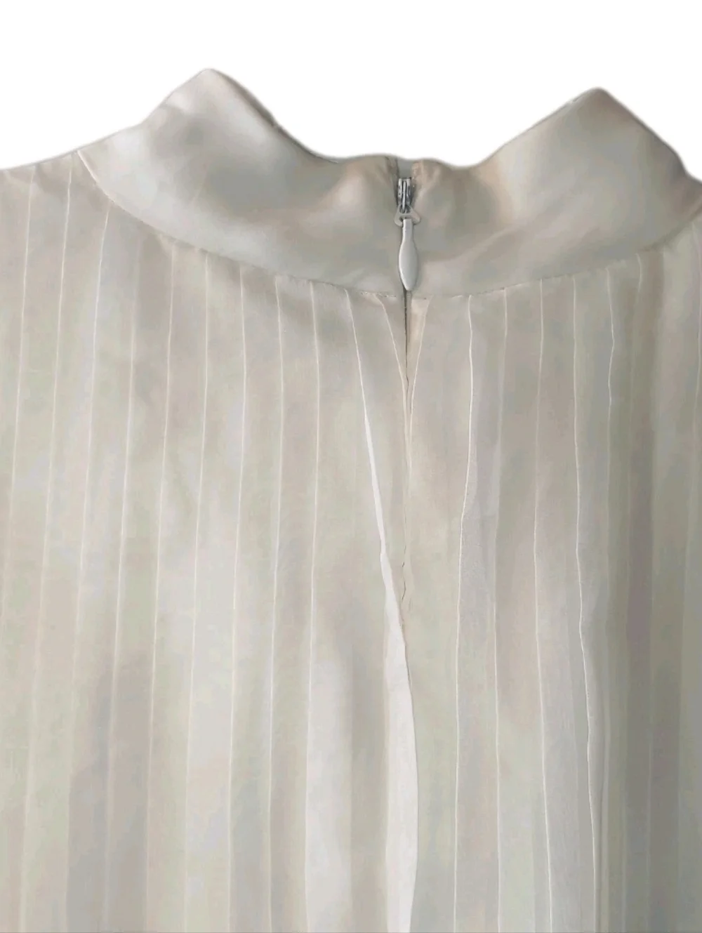 NWOT Bridal by ELOQUII White Pleated Mini Dress 16 Cape Sleeve Shower Party - Picture 8 of 9